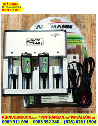 Ansman Photocam V, Bộ sạc 2 viên pin 9v -Kèm sẳn 2 pin sạc Ansman MaxE E200 (9v-200mAh) chính hãng